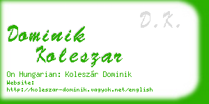 dominik koleszar business card