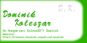 dominik koleszar business card